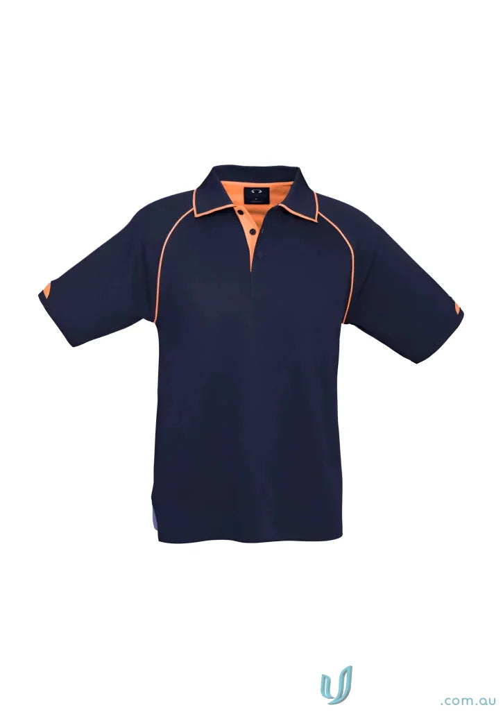 Mens Fusion Short Sleeve Polo with hi-viz fluoro trims from Biz Collection Mens