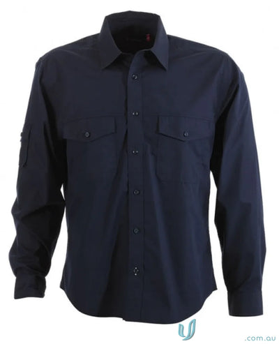 Navy blue Harley L/S Shirt ideal workwear or casual shirt for uniforms