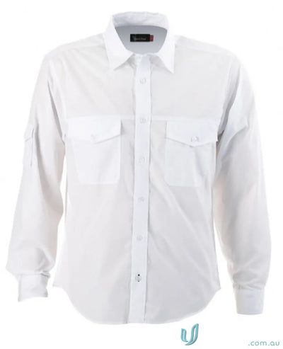 Harley L/S Shirt white long-sleeved workwear shirt for uniforms and casual wear