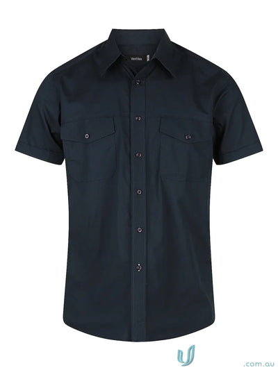 Navy blue short-sleeved work shirt from Harley SS Shirt for uniforms and workwear