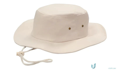 Beige canvas sun hat from Headwear Stockists with brushed heavy sports twill fabric