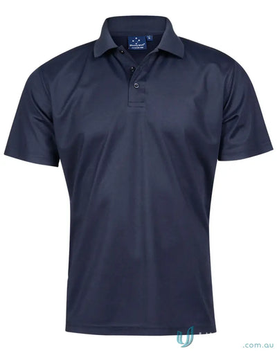 Dark blue Heart Foundation MEN’S POLO with flat knitted collar and cooldry® polyester mini
