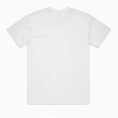 White cotton hike oversize tee with subtle textured design perfect for casual uniforms or workwear comfort