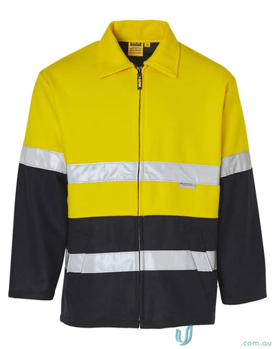 Yellow and black HiVis Bluey Jacket showcasing hi-vis two-tone design and Spirit SW31A