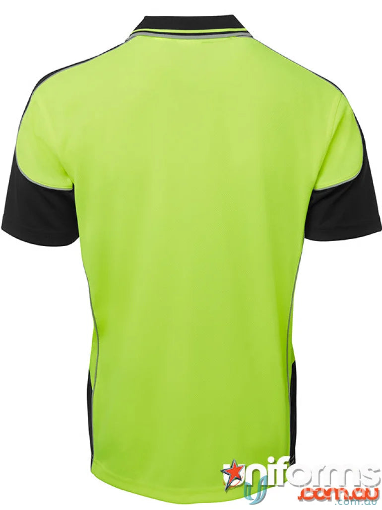 Two-tone short-sleeved polo shirt from JBs Hi Vis Contrast Piping Workwear collection