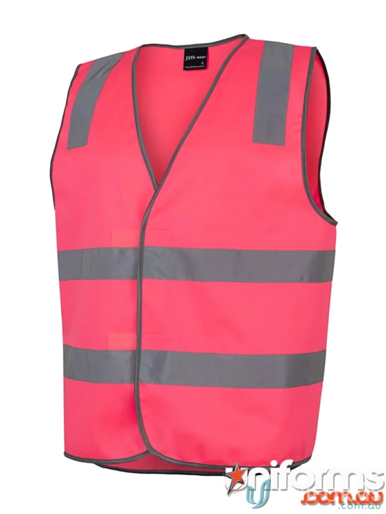 Pink safety vest with reflective stripes meeting Australian safety standards for safety jobs