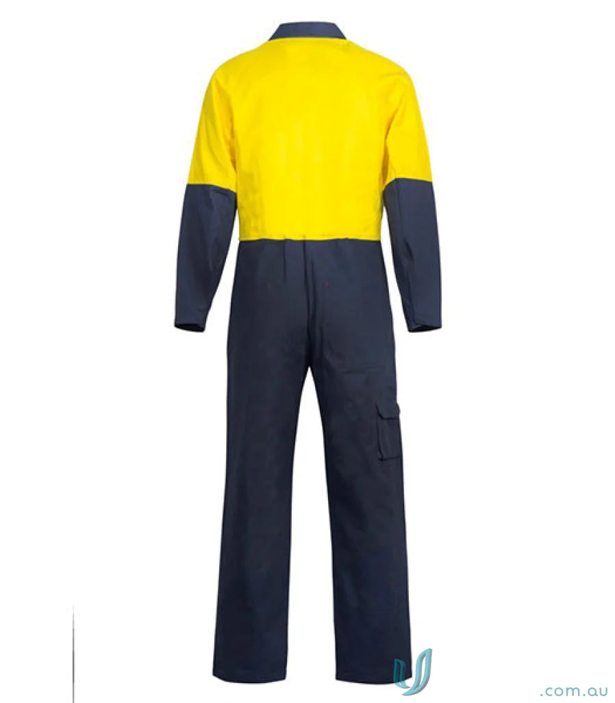 HiVis PolyCotton Coveralls with two-tone work jumpsuit and convenient pocket design for workwear