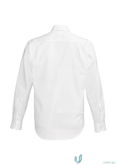 Hudson Cotton LS Shirt in relaxed fit, white long-sleeve dress shirt for men