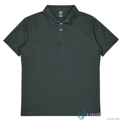 Hunter Polo dark gray pique knit short-sleeved polo shirt for uniforms