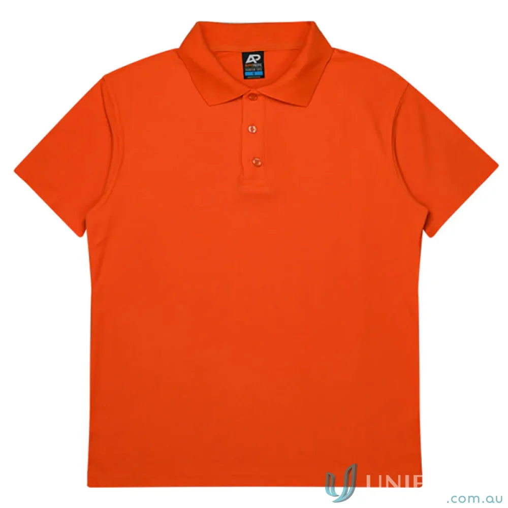 Orange Hunter Polo shirt in pique knit, perfect for uniforms and casual wear