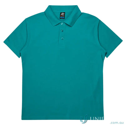 Hunter Polo teal short-sleeve pique knit polo shirt for uniforms
