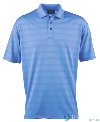Light blue striped polo shirt from Ice Cool Polo, perfect for workwear uniforms