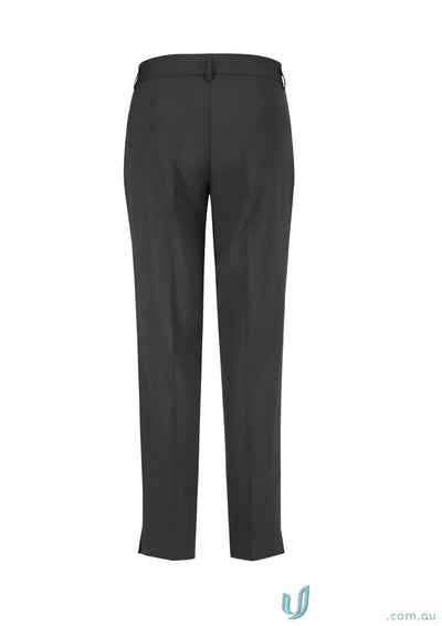 Dark grey IOP Comfort Wool Slim Leg Pant with small ankle slits for a sleek look