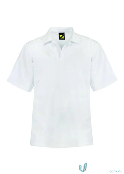 White short-sleeved collared shirt for WS3001 JacShirt, industrial laundry friendly food processing gear