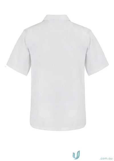 White short-sleeved Jac White SS Polo shirt perfect for food processing gear and industrial laundry friendly use