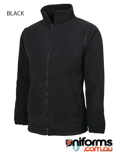 Black fleece zip-up jacket JBs Adults Full Zip Polar made with 290gsm low-pill polar fleece