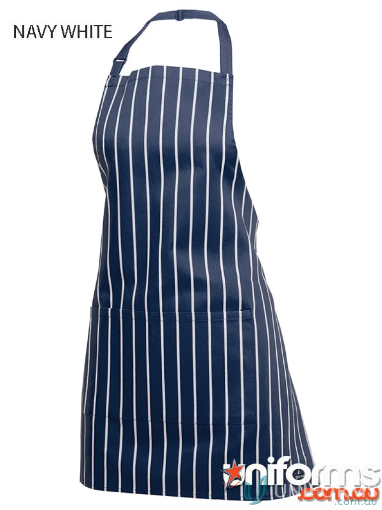 Navy and white striped apron from JBs Bib Apron ideal for work uniforms or workwear