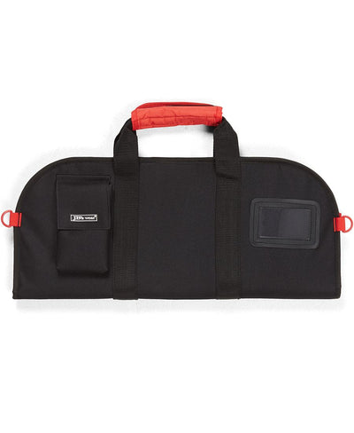 JBs Chefs Knife Bag with black sheath, red handle in workwear style