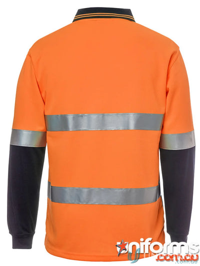 Orange and navy safety shirt in durable fabric, perfect for workwear and uniforms