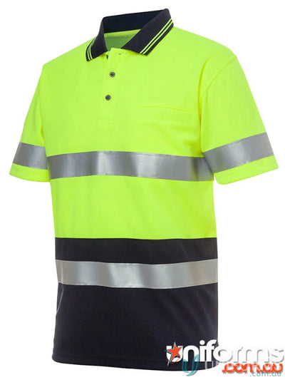 High-visibility polo shirt with reflective stripes from JBs HiVis workwear collection