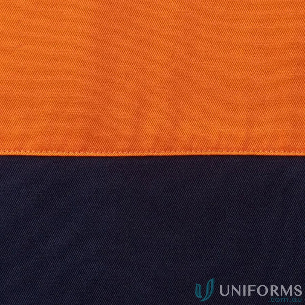 Two-tone fabric swatch for JBs HiVis L/S 190g Shirt workwear and NZS uniforms