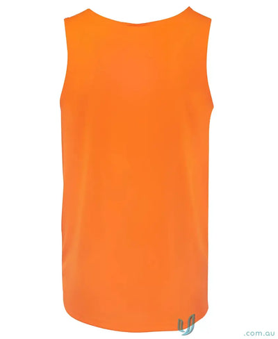 Orange sleeveless tank top from JBs HiVis Singlet for Australian safety and work uniforms