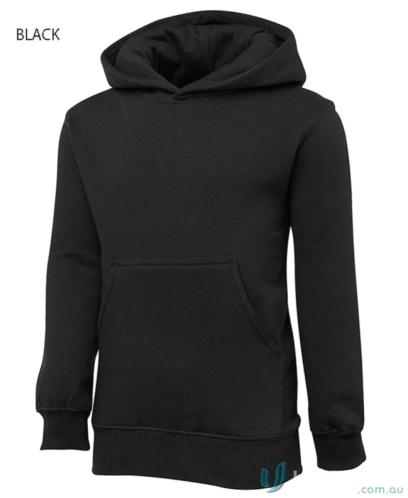 Black hooded sweatshirt from JBs Kids Fleecy Hoodie with fully lined hood for kids