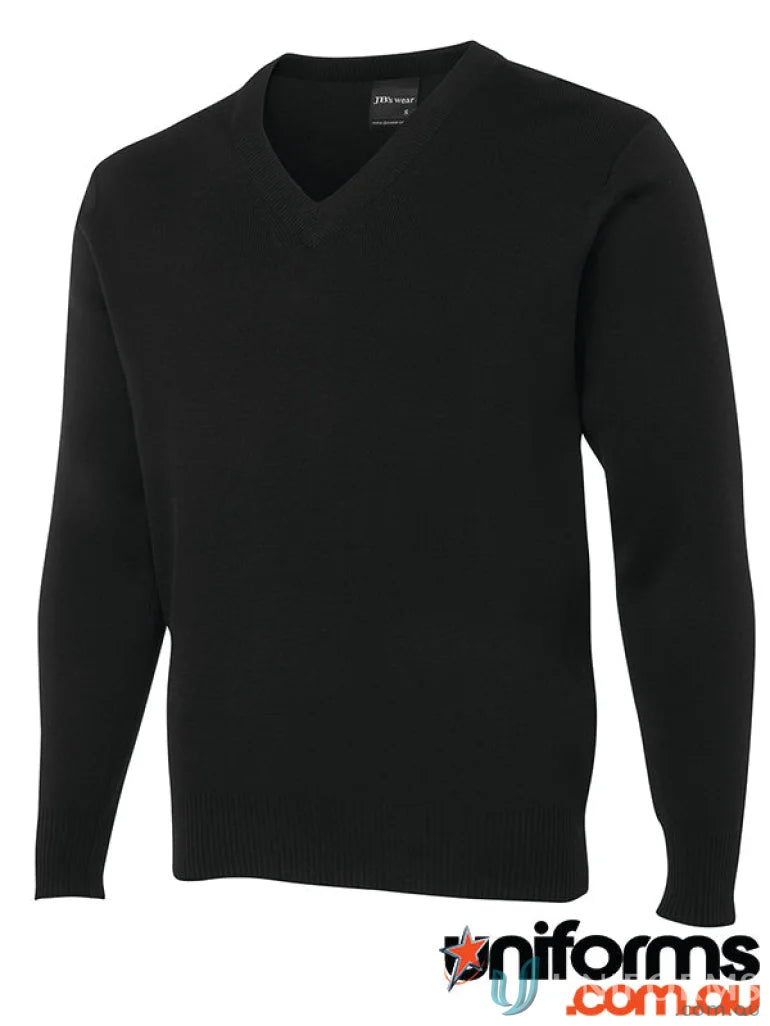 Black V-neck sweater from JBs Knitted Jumper with natural warmth and soft feel