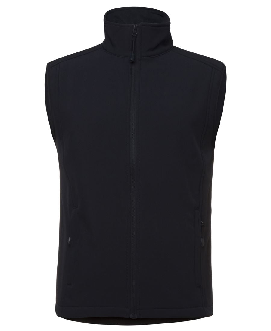 JBs layer softshell vest black fleece high collar front zipper pullers