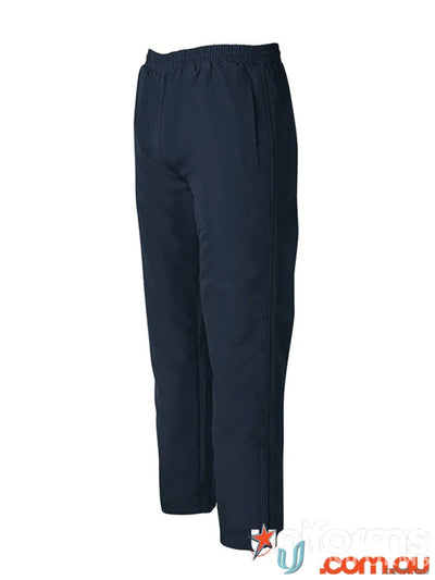 Navy blue elastic waist pants from JBs Podium Adults Warm Up Zip Pant for maximum comfort