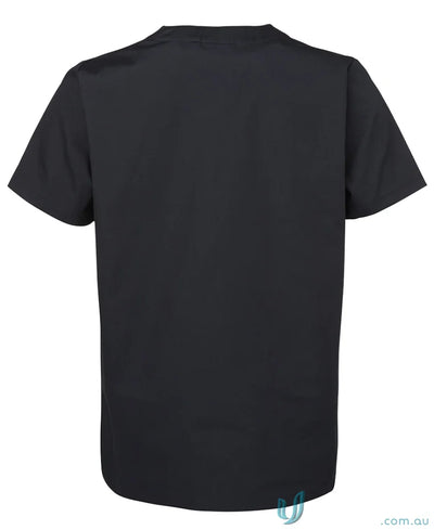 Black Black short-sleeved T-shirt with V-neck collar for JBs Unisex Scrubs with chest pocket