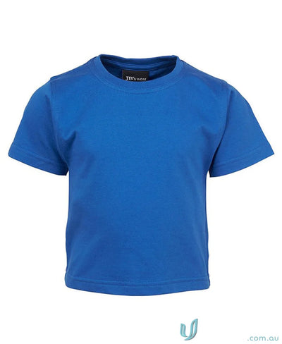 Blue Short-Sleeve Wear Infant Tee with elastane crew neck and UPF protection