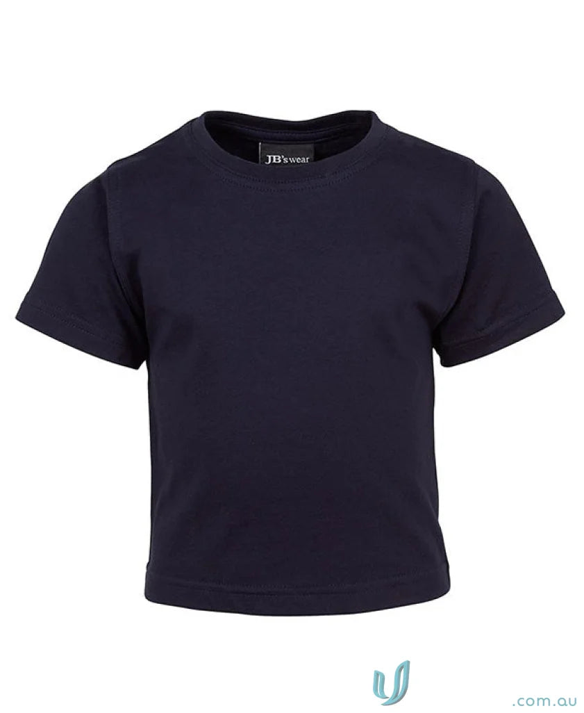 Navy blue JBs Wear Infant Tee with elastane crew neck and UPF protection