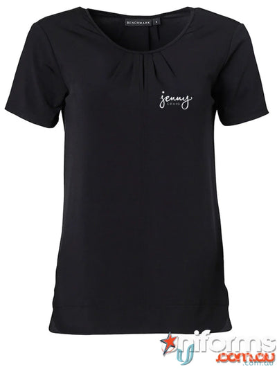 Black Jenny Craig SS Blouse ideal for work uniforms and professional workwear outfits