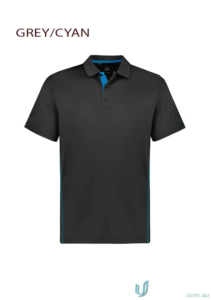 Kids Balance Polo grey and cyan polo shirt from p200ks with balance polo offers
