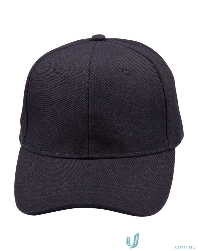 Winning Spirit kids brushed cotton cap in dark blue made from heavy brushed cotton