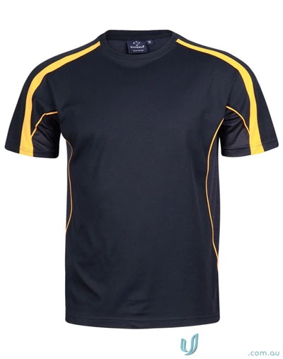 Kids Legend Tee black and yellow athletic t-shirt perfect for sports uniforms