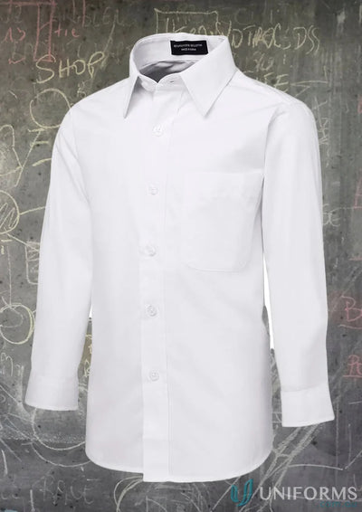 Kids LS School Shirt with comfort two-piece collar and easy care fabric