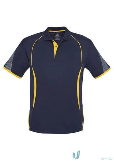 Kids Razor Polo navy and yellow short-sleeved shirt from Biz Collection Kids