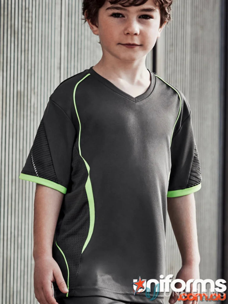 Kids Razor Tee boys gray and neon green athletic shirt from t406ks biz collection