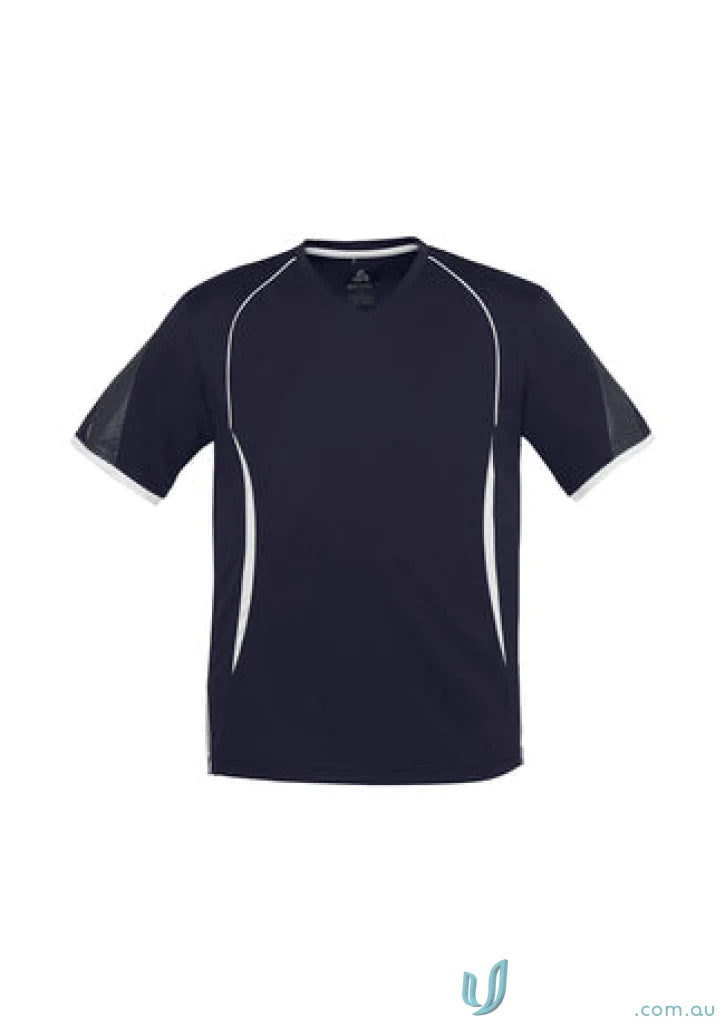 Kids Razor Tee navy white athletic t shirt from t406ks biz collection with biz cool polyester