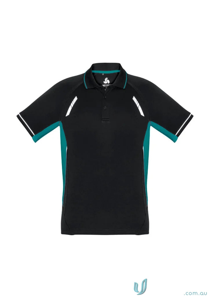 Kids Renegade Polo black and teal short-sleeved shirt from P700KS Kids Biz Collection Kids