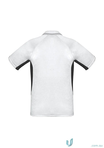 White and black short-sleeved Kids Renegade Polo shirt from P700KS Kids Biz Collection