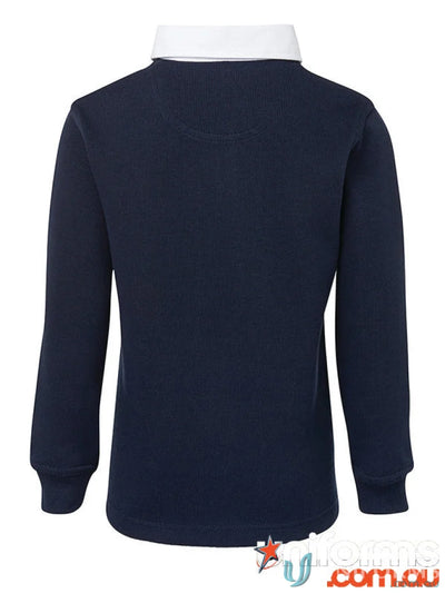 Kids rugby jumper featuring navy long-sleeved JBs Kids Rugby 350gsm rugby knit