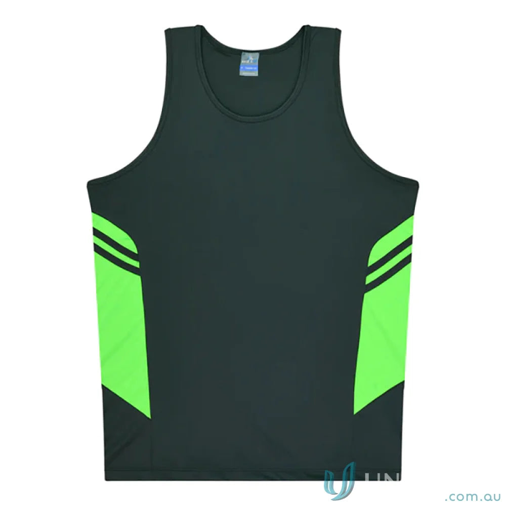 Aussie Pacific 3111 Kids Thames Singlet in Slate/Lime