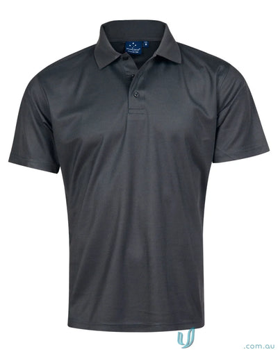 Kids Verve Polo dark grey short-sleeved shirt with collar and three buttons for stylish kids sets