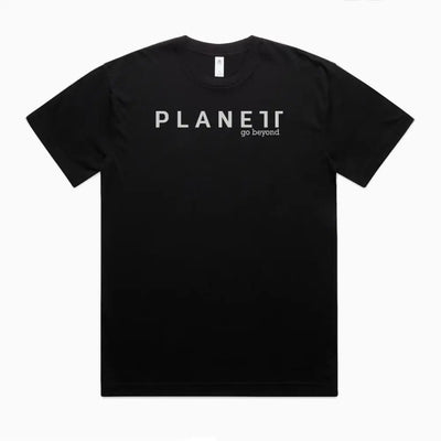 Kik Oversize Tee with planet go beyond print, mens street tees wide neck ribbing