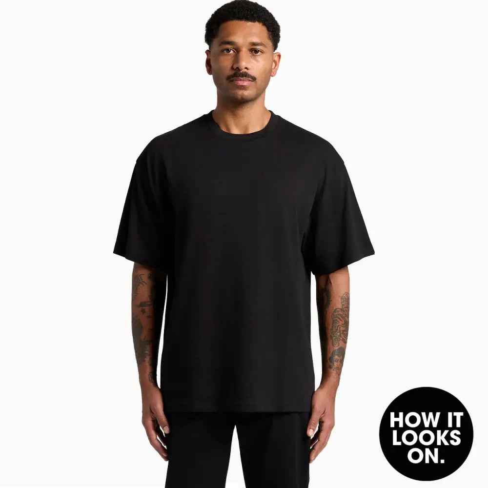Black Kik Oversize Tee crewneck with short sleeves and double needle hems