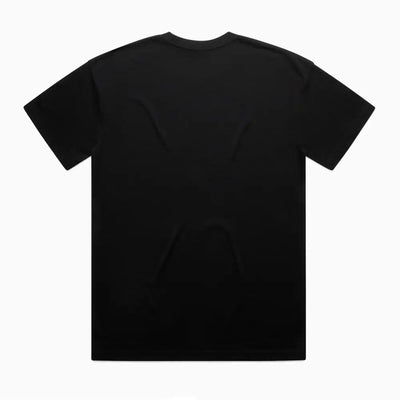Kik oversize tee: black short-sleeve mens street tee with wide neck ribbing