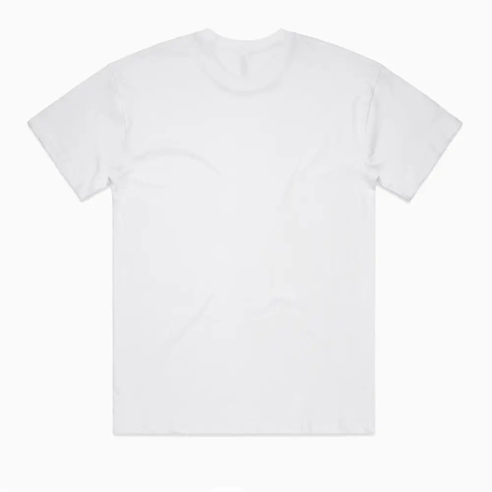 Kik Oversize Tee: white cotton with subtle textured front, double needle hems